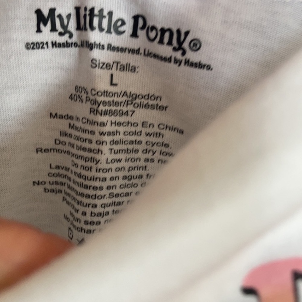 My little pony white crop top casual summer cropped sleeveless size L juniors - Picture 7 of 9